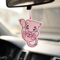 FTQS Désodorisant de voiture suspendu en forme de chat mignon, Chibi Pink Kitty, format carte, OEM, marque privée, longue durée, cadeau