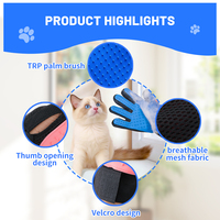 Gants de toilettage pour animaux de compagnie en gros : Gants-brosses en silicone pour démêlage et élimination des poils, nettoyeur de fourrure et masseur pour chiens et chats
