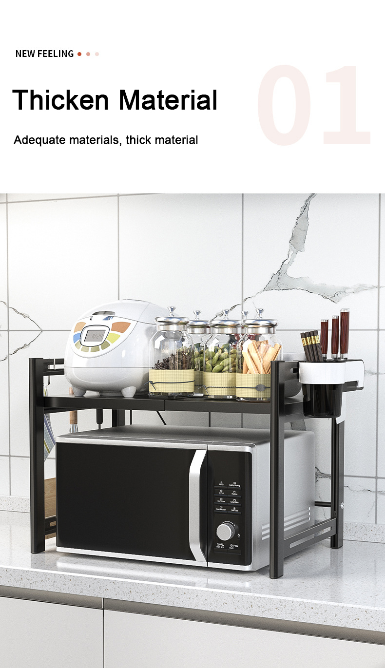 Dubbele Lagen Ruimte Aluminium Hangende Magnetronrekstandaard Keukenopslagplankorganizer Wandmontage