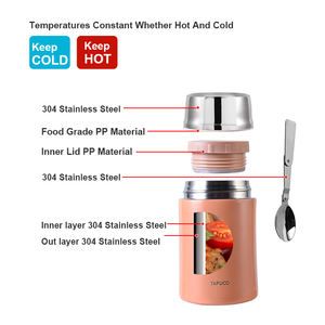 Frasco aislado al vacío de acero inoxidable para alimentos, frasco de doble pared de 0,45l - Product Image 4