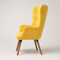 Fauteuil de massage moderne style nordique, dossier ailé, pour salon ou hôtel, en tissu velours – Nouveauté tendance