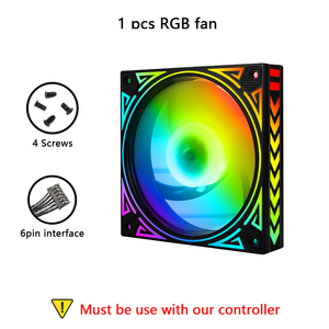 Quạt RGB Giao Diện 6 Chân Nhỏ Máy Tính Theo Yêu Cầu OEM Bộ Điều Khiển Loại 4 Chân Dùng Cho Quạt RGB Điều Khiển Từ Xa Và Đèn LED Nhiều Màu - Product Image 4
