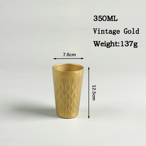 Hui-<span class=keywords><strong>e</strong></span> coreano Vintage in oro 304 in acciaio inossidabile tazza a doppio strato per tè <span class=keywords><strong>e</strong></span> birra che servono alle feste per ristoranti - Product Image 6