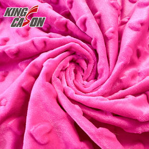 Tissu en minky à pois super doux en cristal, motif en forme de cœur, côté rouge <span class=keywords><strong>Barbie</strong></span> rose, Kingcason, vente en gros, pour couverture de bébé - Product Image 6