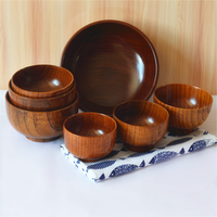 Kokosnootschalen Salade Fruit Schaal Hoge Kwaliteit Ecologisch Duurzaam Lichtgewicht Aanpasbare Maat Logo Massief Acacia Houten Schalen