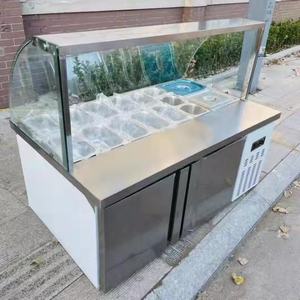 <span class=keywords><strong>Table</strong></span> de préparation réfrigérée pour pizza, congélateur commercial, <span class=keywords><strong>table</strong></span> en acier inoxydable, réfrigérateur pour bar à salades - Product Image 5