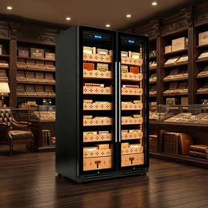 NE-175-P Enfriador de Cigarros Eléctrico Independiente de Gran Capacidad de 800L con Doble Puerta de Vidrio para el Hogar - Product Image 2