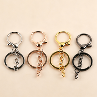 Fournitures de bricolage pour la fabrication de porte-clés : Anneau porte-clés en alliage de zinc plaqué, fermoir mousqueton, connecteur de chaîne, accessoires de charme pour sac