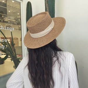 Haute qualité en gros large bord rond chapeau canotier mode <span class=keywords><strong>Capeline</strong></span> chapeau de paille pour femmes dames plage soleil chapeau été - Product Image 6
