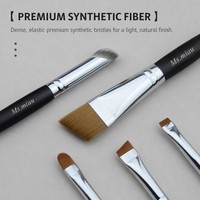 Ensemble de pinceaux de maquillage pour le visage, pinceau plat en fibre synthétique professionnelle avec manche en bois, étiquette privée
