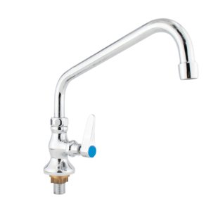 Robinet de cuisine professionnel à montage sur plan, chromé, à poignée unique, avec bec rotatif, économiseur d'eau - Product Image 1