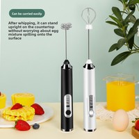 Mousseur à lait électrique portable haute vitesse à double bobine, rechargeable, pour café spécialisé