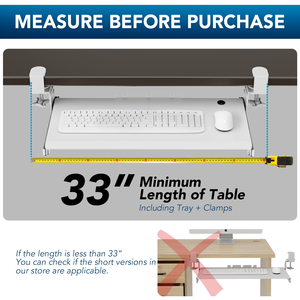 Keyboard Tray Under Desk Pull Out with Extra Sturdy <b>C</b> <b>Clamp</b> Mount System - Product Image 4