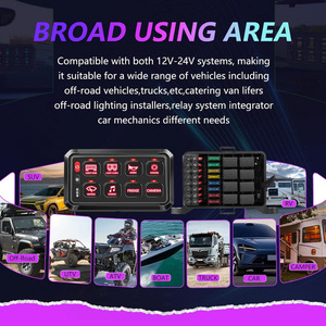 Panel de relés RGB de 8 vías, caja de interruptores de control de circuito de 12V 40A para actualización de coches y barcos - Product Image 4