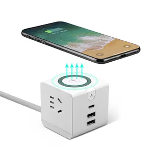 Cube Design 2 USB Wireless Charging QC 3.0 15W Socket with PD 45W Wireless Adapter