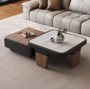 High End Minimalist Style <strong>Wooden</strong> <strong>Coffee</strong> <strong>Table</strong> <strong>Wooden</strong> Walnut Square <strong>Coffee</strong> <strong>Table</strong> Set Popular Living Room <strong>Coffee</strong> <strong>Table</strong> with Drawer - Product Image 3