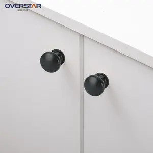 Đơn giản hình tròn ngăn kéo tủ cửa tủ quần áo núm đồ nội thất xử lý và núm vàng đen
