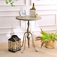 Table basse INNOVA Home Living Room, style industriel, ronde, en métal sculpté, décorative, durable, antique, facile à assembler.