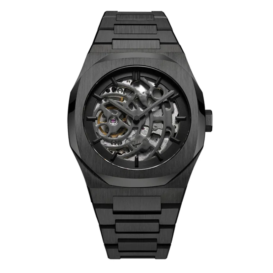 2021 New Alloy Case Water Resistant Automatic Movement Custom Luxury Skeleton Men Thin Automatic Mechanical Watches