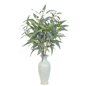 Tiges d'eucalyptus artificielles à feuilles longues, feuillage réaliste avec bourgeons pour la décoration de la maison <span class=keywords><strong>et</strong></span> des mariages - Product Image 1