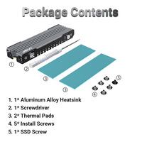 JEYI OEM 2 Pack M2 Heatsink PS5 PC Slim 7mm Tinggi Profil Rendah Aluminium Konvektif Pendingin NVMe Pasif Berkualitas Tinggi Kecepatan Tinggi