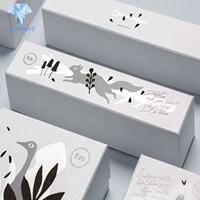 Petite boîte à biscuits en papier blanc 6x6x3 pouces, Design personnalisé pour célébration de vacances