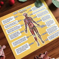 Rompecabezas de suelo del cuerpo humano ZS Doctor Livingston Jr., 100 piezas, 4 pies de altura, educativo, de papel, de ciencia médica y anatomía para niños