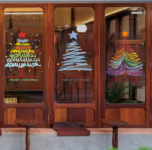 Removable Christmas Window <b>Sticker</b> Static Cling Transparent Decal Shop <b>Glass</b> Doors, Holiday Decoration for Café Storefront Home - Product Image 5