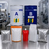 Adhésif polyuréthane transparent bicomposant haute performance sans solvant, inodore, forte adhérence, faible viscosité