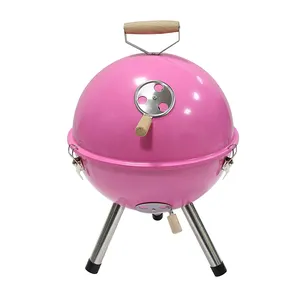 Fabrik-Direktverkauf Mini-Ball BBQ Grill tragbar Edelstahl Outdoor-Holzkohle-Rotisserie mit Klappfunktion zum Kochen