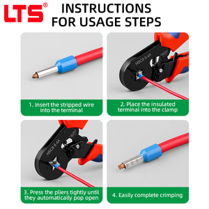 كماشة تجعيد LTS HSC8 6-4A مع مجموعة 1200 قطعة من أدوات تجعيد الأسلاك والكابلات بتصميم ذاتي الضبط - Product Image 5