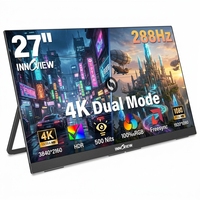 Monitor Portabel 27 Inci dengan Speaker Stereo Ganda, HDR (High Dynamic Range) untuk Pengalaman Streaming Film dan Bermain Game Konsol