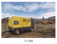 Compresseur d'air industriel haute pression Atlas Copco XATS1200, portable, diesel, à vis, lubrifié, refroidi par air, pour l'exploitation minière, 5-10 bars