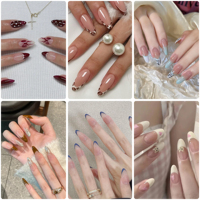 Faux Ongles Courts Carrés à Motif Flamme Gothique Noir & Rouge, Faible MOQ, Styles Mixtes, Idéaux pour les Photos, Festival de Musique EDM