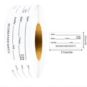 耐久性のある防水耐油性耐引裂性食品安全日付ラベルロール信頼性の高い冷凍庫冷蔵庫追跡のための光沢仕上げ - Product Image 5
