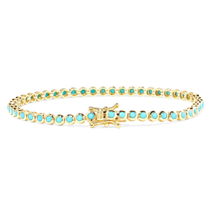 Gemnel in argento 925 placcato gioielli in <span class=keywords><strong>oro</strong></span> diamond tennis braccialetto <span class=keywords><strong>turchese</strong></span> - Product Image 1