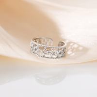 Bague de doigt de pied de conception antique en gros bague d'orteil étoile réglable en argent sterling 925 pour les femmes
