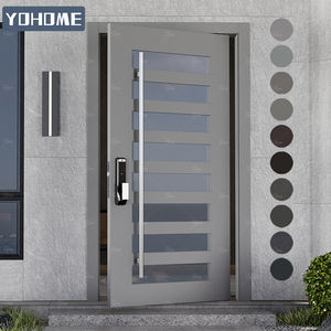 Royaume-Uni Portes d'entrée extérieures sur mesure de haute qualité avec panneau de verre Portes d'entrée en aluminium Porte d'entrée en aluminium gris <span class=keywords><strong>anthracite</strong></span> - Product Image 6