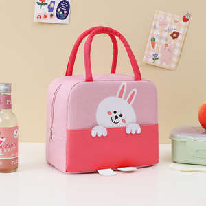 Fiambrera térmica con cremallera de Animal bonito, bolsas para niños, de algodón orgánico fiambrera reutilizable para llevar a mano, bolsa aislada para la escuela de los niños - Product Image 5