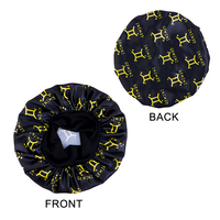 Nouvelles 12 signes du zodiaque bonnet de sommeil grands Bonnets en satin bonnet de sommeil cheveux soyeux bonnet de cheveux à large bande pour les femmes