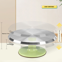 Nouveau design plateau tournant en alliage d'aluminium antidérapant réglable en hauteur pour gâteau support de plateau tournant pour gâteau