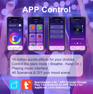 Proyector de Estrellas Inteligente WiFi Tuya, Proyector Láser de Galaxia y Cielo Estrellado, Luz Nocturna con Ondas, Control Inalámbrico por Aplicación, Compatible con Alexa y Google - Product Image 2