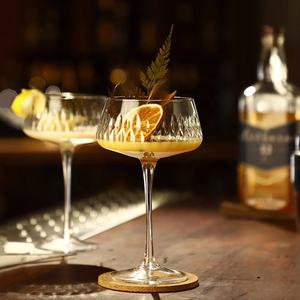 Luxury diamantato goffrato piombo senza occhiali da torre grande ventre riutilizzabile coupé Champagne bicchieri da Cocktail - Product Image 4