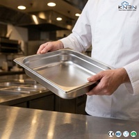 Panci Makanan Stainless Steel Gastronorm GN 1/1 1/2 1/3 1/4 1/6 1/9 Dengan Tutup Opsional untuk Restoran, Buffet, Katering, Hotel, Dapur