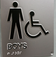 Plaque tactile ADA pour porte de toilettes avec signalisation Braille pour bâtiments