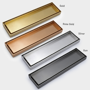 Saluran Pembuangan Lantai Stainless Steel 304 Anti Bau, Model Linear Panjang untuk Dapur Komersial dan Kamar Mandi, dengan Sistem Saringan Ubin - Product Image 1