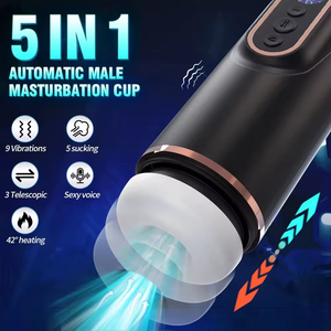 5 Sucking 3 Telescopic LED Displaying Male Masturbation Toy with Heated <b>Vibration</b> Thrusting Function - Product Image 5