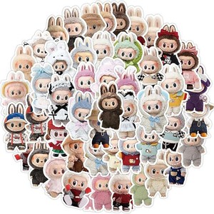 สติกเกอร์การ์ตูน labubu มอนสเตอร์50ชิ้น, ขวดน้ำน่ารักสติกเกอร์กันน้ำ - Product Image 2