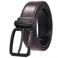 Ceinture réversible en cuir véritable pour homme, 360 °   Ceinture de costume à boucle rotative, ceinture de taille professionnelle vierge sans logo