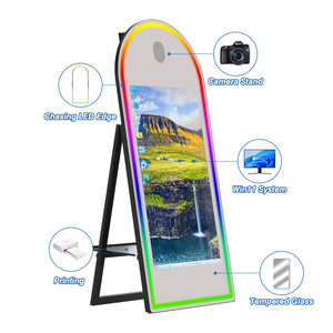 Nouveauté <span class=keywords><strong>70</strong></span> pouces ovale miroir photomaton miroir verre selfie stand pour événement de fête - Product Image 4
